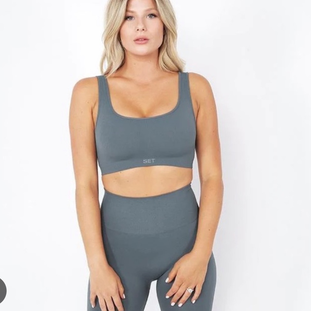 Set Active Box Cut Bra Slate - Picture 2 of 3